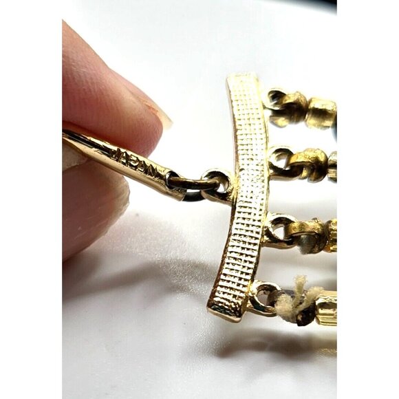 Vintage quadruple strand Black Agate and Gold beaded Made in Japan Necklace 1940 - Picture 4 of 7